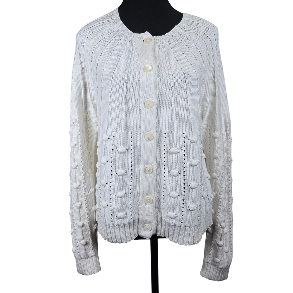 Kinross Knit‎ Cardigan Sweater Large Button Down Bobble Cottagecore Designer